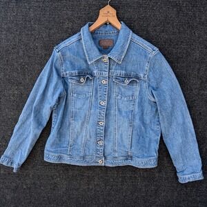 VTG Lee Denim‎ Trucker Jacket Jean Button Front Mens Medium Wash XL